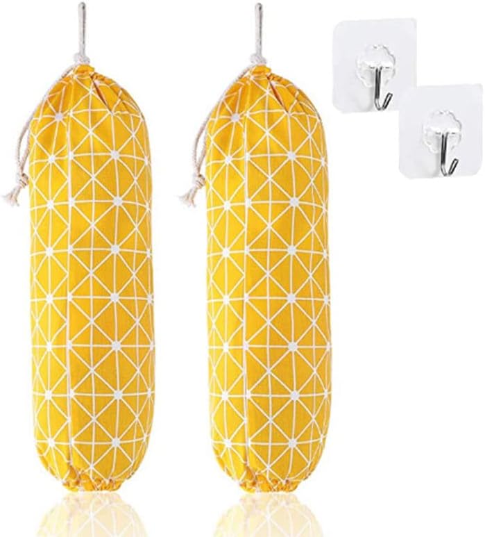 Auplex Creative Cotton e armazenamento de cânhamo Saco suspenso de 3 camadas de bolso pendurado portas de tecido de tecla Sungies