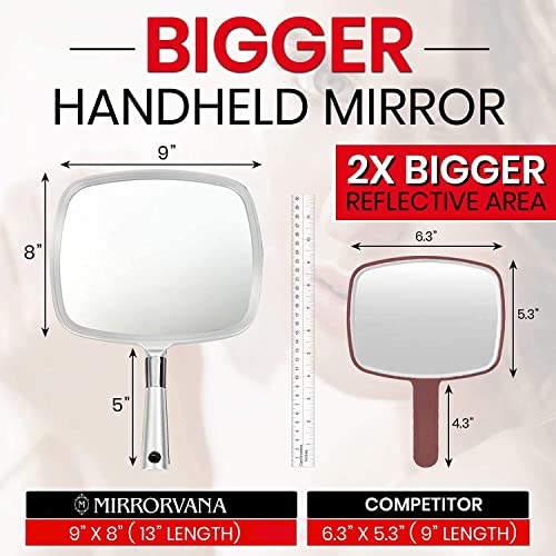 Mirrorvana Pack de 5 espelho de mão grande e confortável - compre barato a granel para barbearia, cabeleireiro, salão