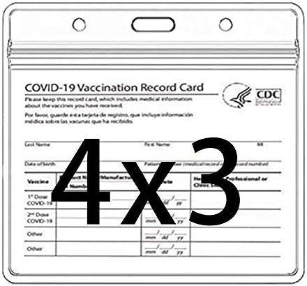 Porta de carteira de vacina, protetor de cartão de vacinação de covid 4 x 3 polegadas por suporte de cartão de vacina transparente