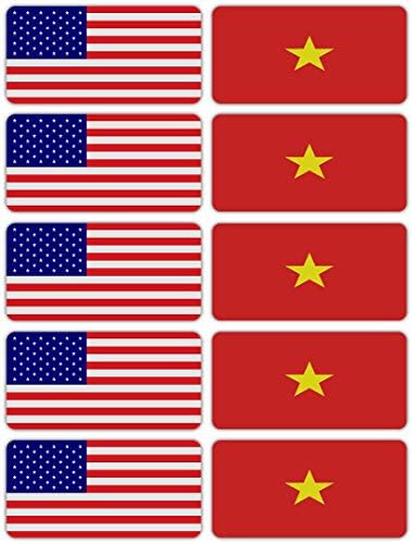 3M Reflexivo Vietnã e adesivos de bandeira dos EUA | Decalques de segurança versáteis | Chapéus, laptops, bicicletas,