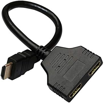 Byikun HDMI Splitter, HDMI Splitter Cable Male 1080p para fêmea HDMI dupla 1 a 2 Way, adaptador HDMI duplo para HDTV HD,