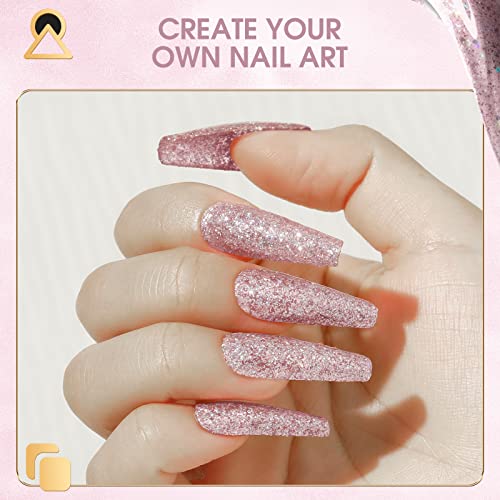 Voxury glitter rosa gel esmalte 15ml durading rosa glitter unha gel esmalte primavera verão mergulhe em gel UV Polish para o salão