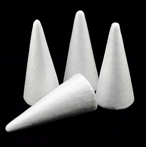 WELLIEST 15-PACK 25X9.6CM CONE CONE Bolas de espuma de poliestireno para artesanato e projetos escolares, Polystyrene Art Craft