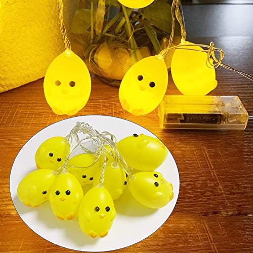 Little Amarelo Frango Florel Decorações de Páscoa leve, luzes de decoração de frango com animais fofos, bateria operada