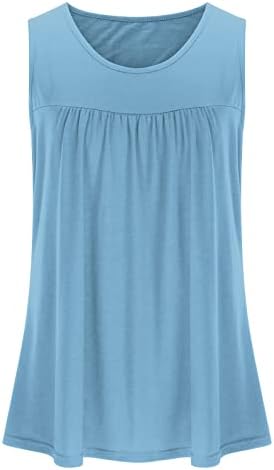 Tops de verão para mulheres 2023 Casual Blusa sem mangas Crewneck Tops