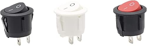 Interruptor de balancim gibolea 1pcs switch redondo de bloqueio automático AC 6A/250V 10A/125V 2P SPST SPST 2 PIN CLUGER ROGHER