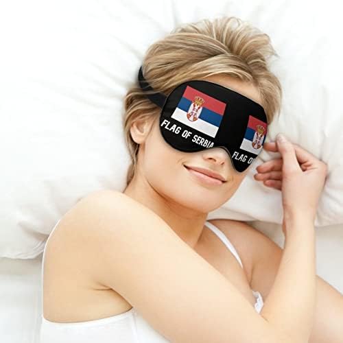 Bandeira da máscara do sono da Sérvia máscara ocular portátil suave com alça ajustável para homens mulheres