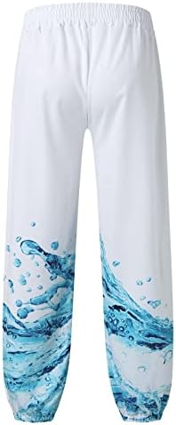 Calça de espuma miashui calças de calças casuais versáteis todas imprimem as calças de bolso de praia de moda de moda