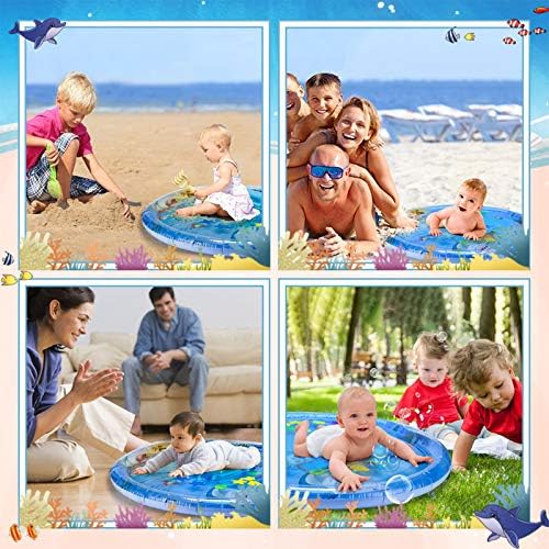 ihaha 40''x40 '' Baby Tummy Time Time Water Brincho, tapete de água para bebê infantil para 0 3 6 9 12 meses recém -nascido infantil infantil menina menina