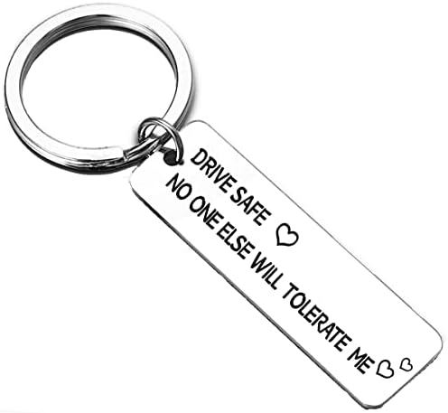 Dirija Keychain seguro para o namorado do marido Presentes para casais Novo presente de motorista para o melhor amigo