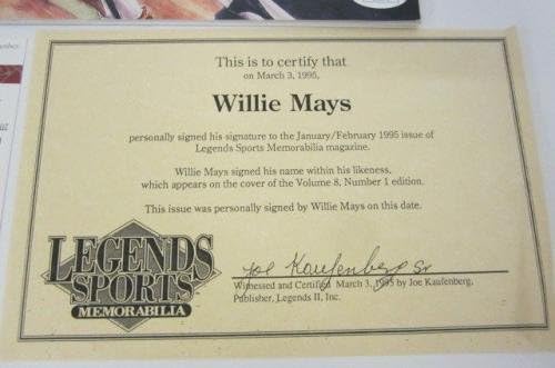 Willie Mays São Francisco Giants assinou o Legends Sports Memorabilia Magazine JSA - Revistas MLB autografadas