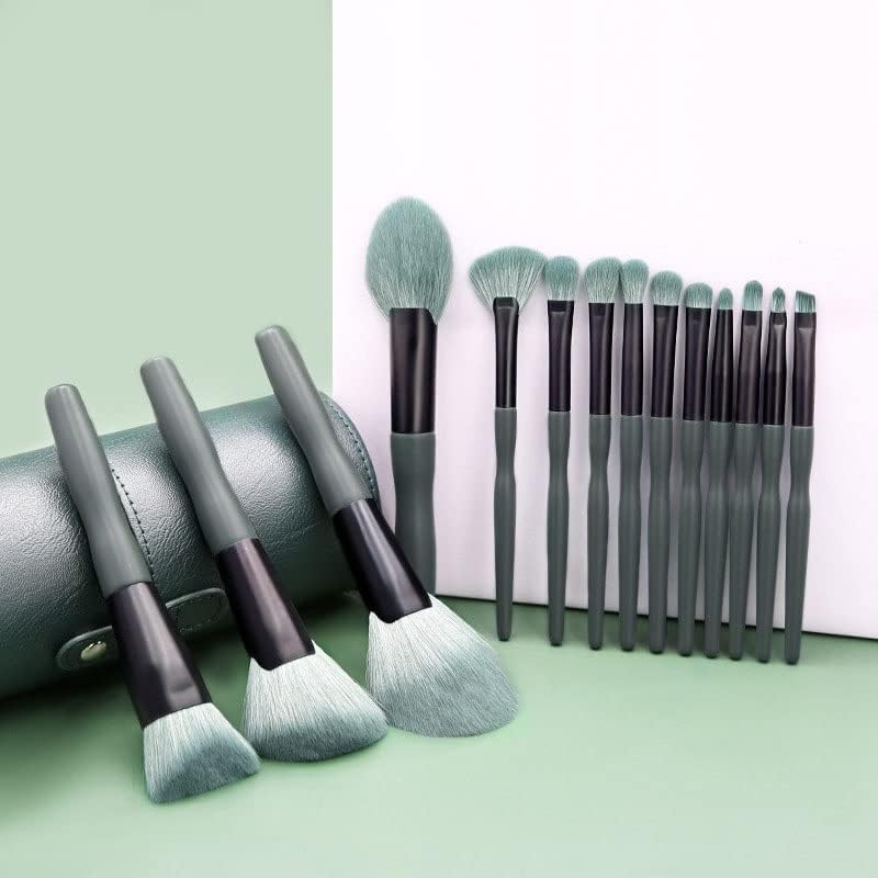 Liruxun 14pc Brush de maquiagem Conjunto completo Conjunto grande em forma de ventilador solto pincel solto ferramentas de beleza
