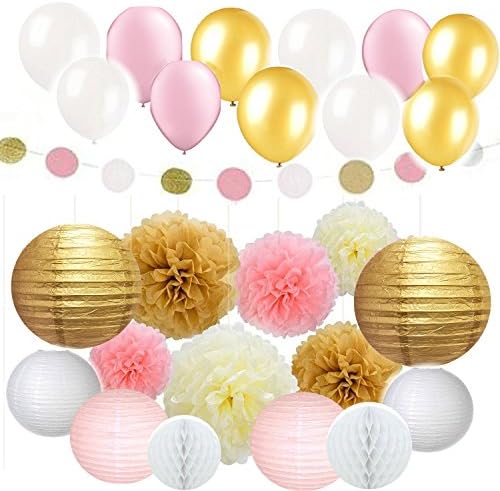 Desde 30 pcs papel de papel pom pom poms flores de tecido com tassel tassel pão de papel de papel de papel com balões para decorações