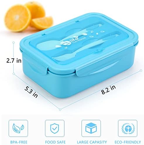 Caixas de bento para adultos-1100 ml de lancheira bento para crianças com colher e garfo-tamanho perfeito durável para