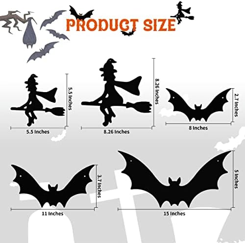 Decorações penduradas de Halloween de Linaye - morcegos de Halloween e bruxas decoração de decoração com olhos brilho