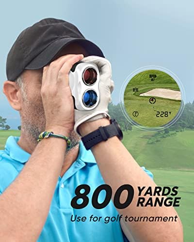 Wosports Golf Rangefinder, 800 jardas de alcance a laser, travamento de bandeira de alta precisão com vibração de pulso, torneio Legal