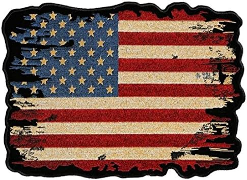 Couro Patriótico Americano Americano Bandeira Americana Bordada Patch-Red-Small