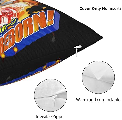 Vvedik Hitman Reborn Tampa de travesseiro escondido Caso de almofada quadrada de zíper Ultra Soft Decoration for