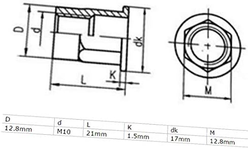 X-Dree M10x21mm Zinco Menção Héxade