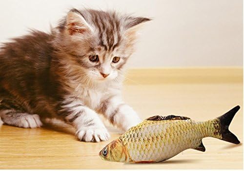 Smartrich Creative Funny Fish Cat Toy, Pillow interativo Pillow emulacional brinquedo para gatos