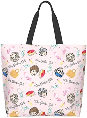 Golden Girls Canvas Tote Bag Merchandise for Gifts Shopping Viagem de praia Trabalho grande bolsa de supermercado portátil reutiliza