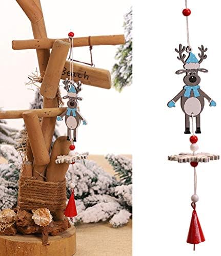 AMOSFUN 2PCS Colorido Wind Wind Chimes Jingle Bells pingentes pendurando ornamentos de Natal de materiais festivos