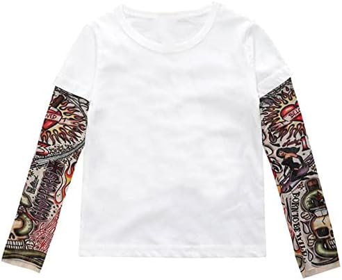 Camiseta de algodão de meninos de meninos unissex de ayiyo com malha de tatuagem de tatuagem de pullover superior