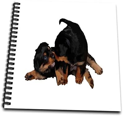 3drose Rottweiler Puppies tocando vetor isolado - Livros de desenho