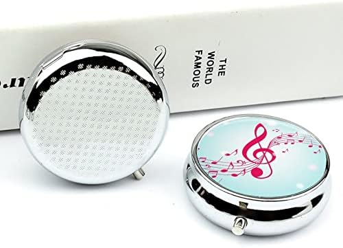 Notas de música do organizador de comprimidos Pillbox Vitamin and Medication Dispenser para bolso ou bolsa