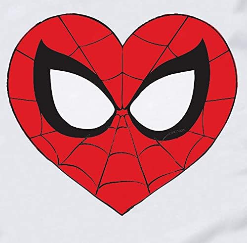 Marvel Spider-Mank Máscara do coração do coração Símbolo de shirt juniores feminino