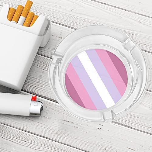 LGBT orgulho bandeira de cigarro cinza de vidro redondo portador de fumantes Bandeja de cinzas para decoração de mesa de hotel em