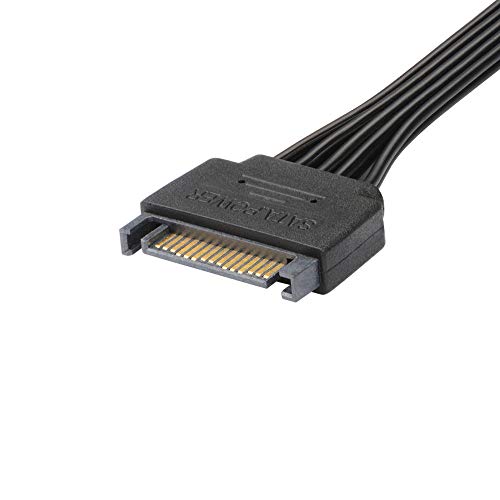 J&D 15 pinos SATA POWER Y SPLITTER CABO, macho a feminino, 8 polegadas