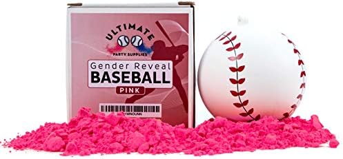 Ultimate Party Supplies Gênero Revelar beisebol | Beisebol em pó explodindo rosa | Ideias de festas de revelação de gênero