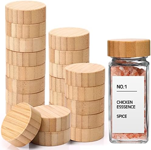 MIMOROU 28 peças Jar tampas de jarra Airt -spice Os frascos de especiarias se encaixam em 4 oz e 8 quadrados reutilizáveis