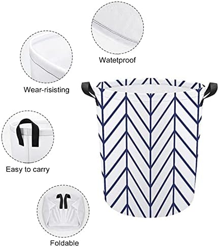 Cesta de lavanderia Foduoduo cesto de flecha azul marinho cesto de lavanderia com alças Saco de armazenamento de roupas sujas dobráveis