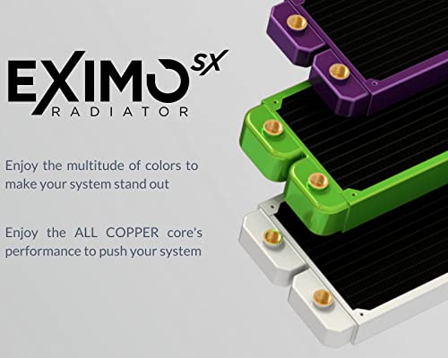 Primochill Eximosx 240mm Slim PC Radiator de resfriamento de água, 120mm x 2, ventilador duplo disponível em mais de 20