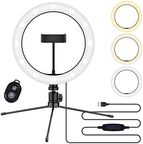 Bright selfie Ring Tri-Color Light Compatível com o seu Techdy Bear Pro 10 polegadas com controle remoto para transmissão ao vivo/maquiagem/youtube/tiktok/vídeo/filmagem