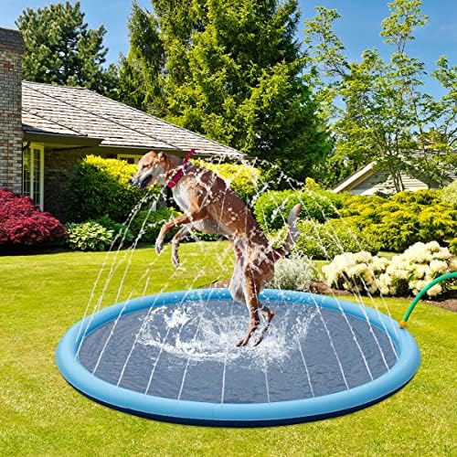 Splash Sprinkler Pad para cães - 59 de cães de cães Pet Swimming Pool Bathtub, 2023 Novo Playset de Pet Summer Backyard