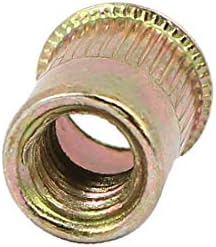 X-Dree 6mmx14mm Sililhado reto Reduzido porca do rebite porca do rebite_t Bronze Tone 5pcs (Resacha de Cabeza Reducida Reducida Estriada