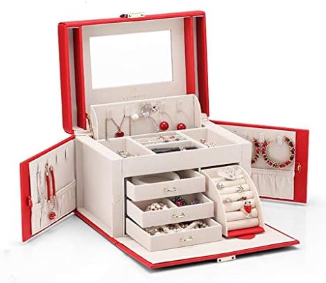 QTT Caixa de armazenamento de jóias de jóias QTT Princesa Retro Europeia Luxo Luxo Coreano Versão da Caixa de Jóias de