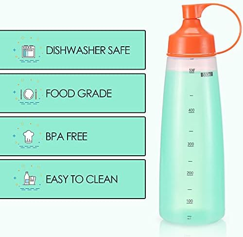 Oiununo Squeeze Garrafas Boca larga - Pacote de 4 garrafas de condimento BPA Free para molhos grossos, resina, artesanato,