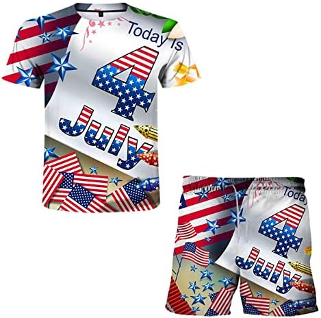 Camisetas de verão para homens diar dia independência 3d de impressão americana de impressão masculina bandeira de verão Men Mens