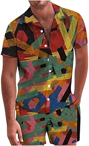 4zhuzi masculino de camisa de praia engraçada, camisetas casuais de botão de botão curta e shorts ternos de camiseta havaiana para