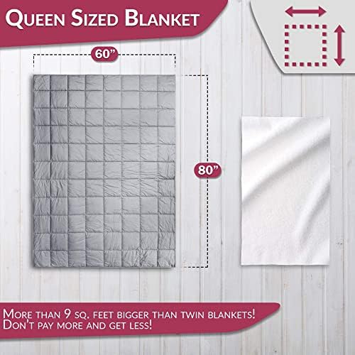 Cooshi Blanket ponderado queen tamanho 20 libras | Com capa de edredom minky | Algodão 60x80 | Clante pesado cinza | Minchas