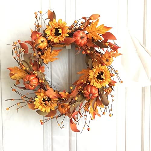 BHVXW Autumn Wreath Harvest Festival Wreath Door Decoration Organização da janela pendurada