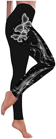 Calças de ioga para mulheres, perneiras de cintura alta feminina Moda Moda Butterfly Print Winet Pants Gym academia com