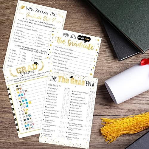 100 PCs 2023 Cards de jogo de graduação com 20 PCS lápis que conhecem as atividades de festa de graduação de melhores jogos de graduação