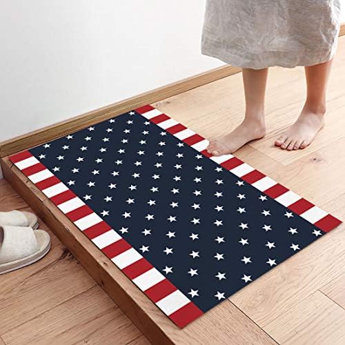 Independence Day Star Door Tat, Memorial Day Door Mat 4 de julho Tapete da porta da frente, capacho interno para a sala