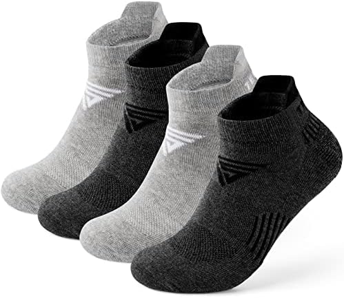 Meias atléticas do tornozelo tenysaf para homens: 4 pacote de algodão masculino e feminino que correm meias esportivas com almofada