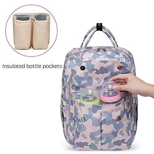 Backpack Backpack Mother Diaperbag Capacidade de grande capacidade com bolsos isolados e troca de fraldas
